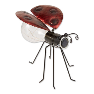 Solar Ladybug Glow Bug Figurine