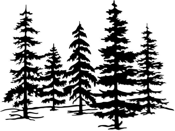 Rustic Metal Pine Tree Wall Art – 23.3 Inch