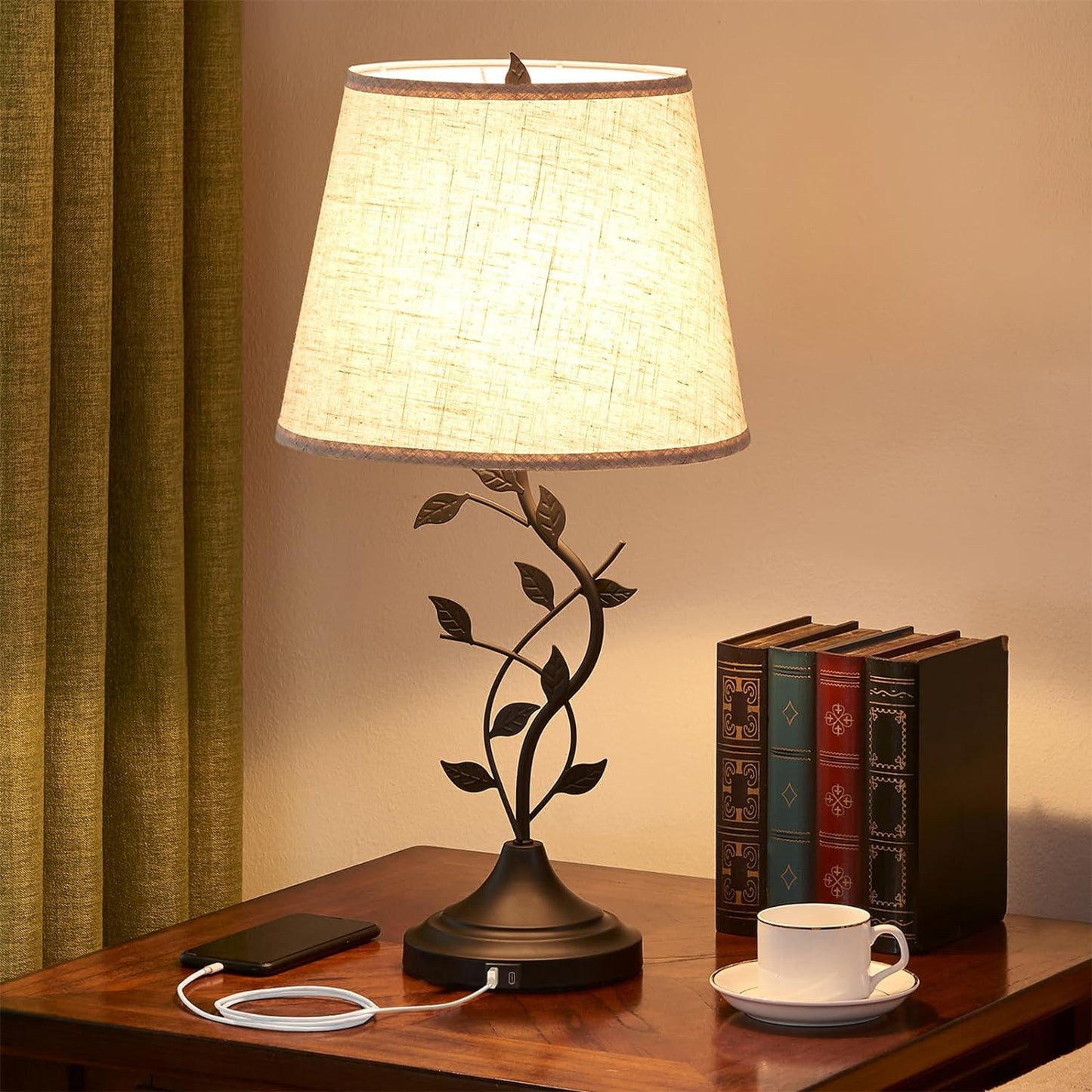 Kakanuo Butterfly Branch Table Lamp with USB Charging Ports