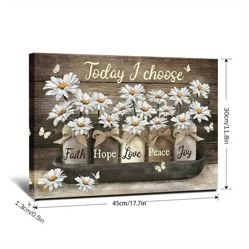 Golden Floral Art Print – Elegant Wall Decor