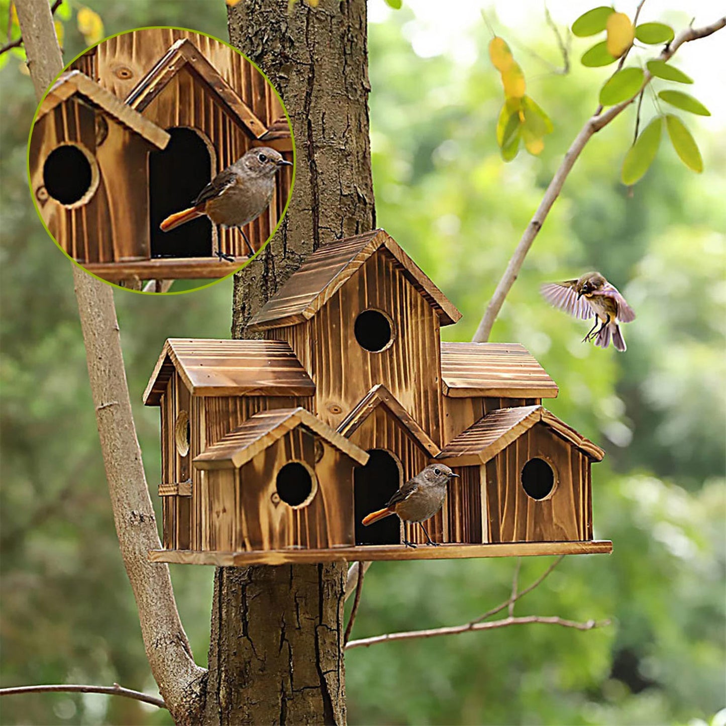 Rustic Wooden Garden Birdhouse