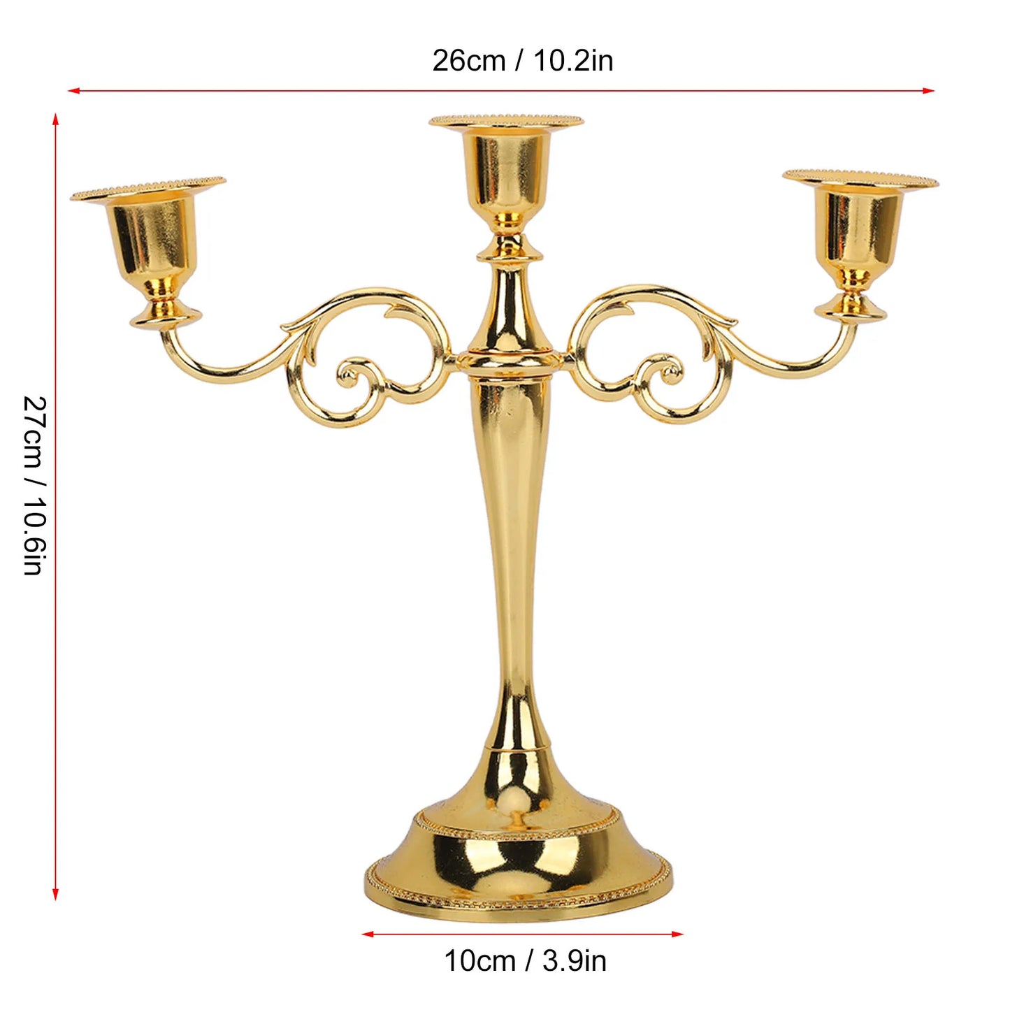 Classic 3-Arm Metal Candelabra