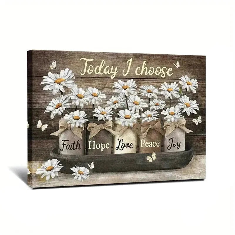 Golden Floral Art Print – Elegant Wall Decor