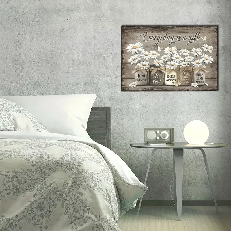 Golden Floral Art Print – Elegant Wall Decor