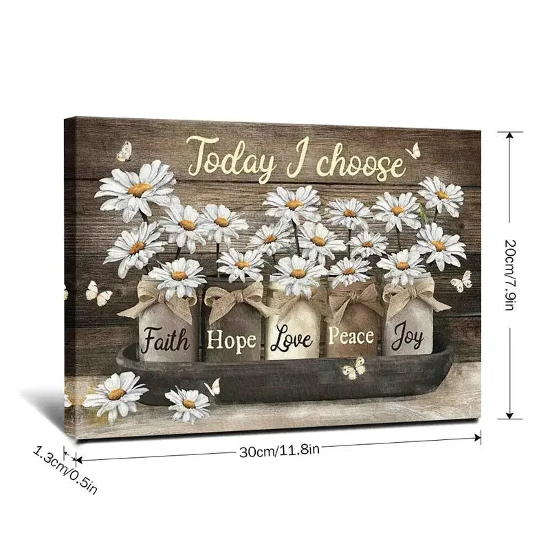 Golden Floral Art Print – Elegant Wall Decor