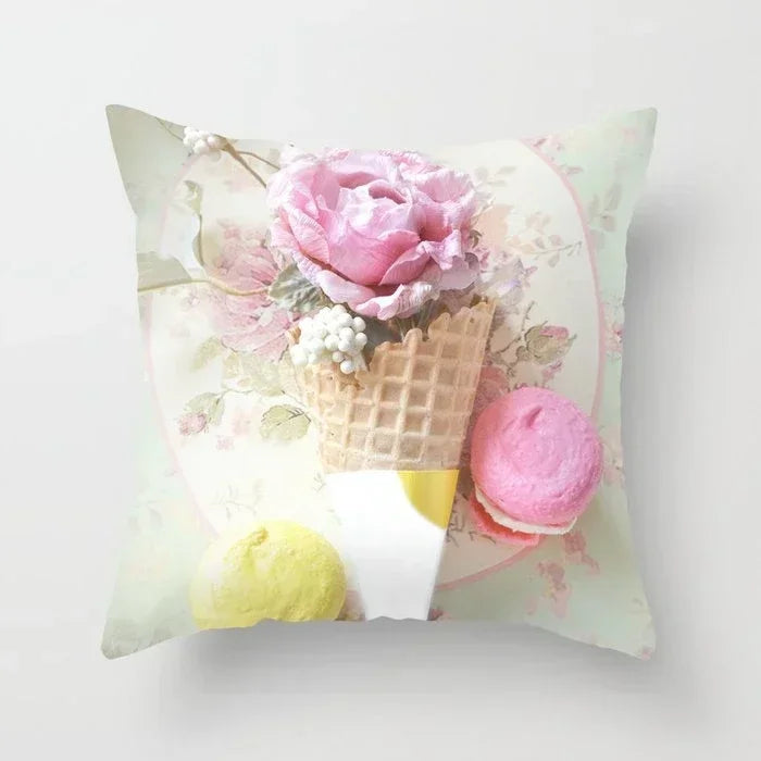Rose Flower Cushion Cover – 45X45cm Nordic Throw Pillow