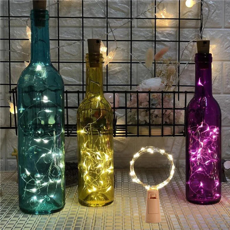 1/3/5/10pcs Battery Powered Cork Bottle Light 3m 2m 1m LED Light Bar Light Birthday Party Wine Bottle Stopper Light