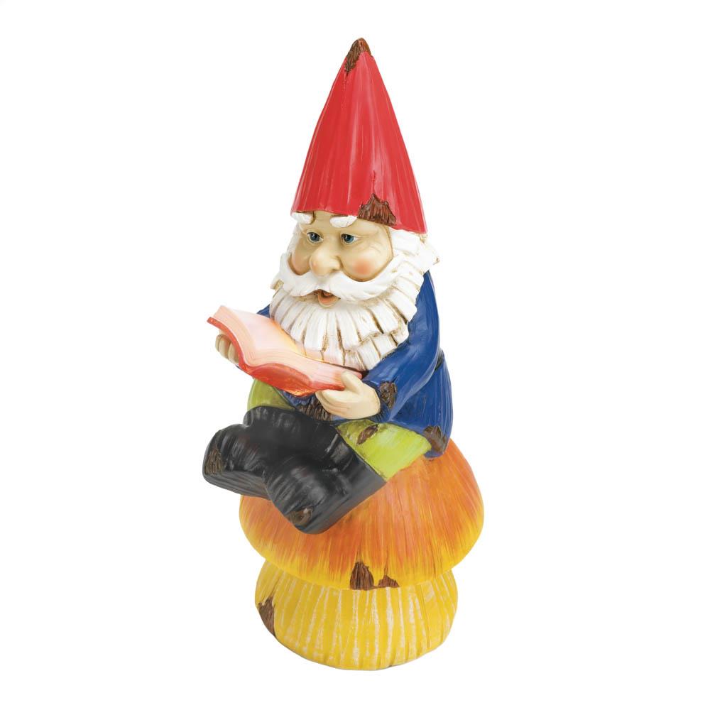 Solar Bookworm Gnome Figurine