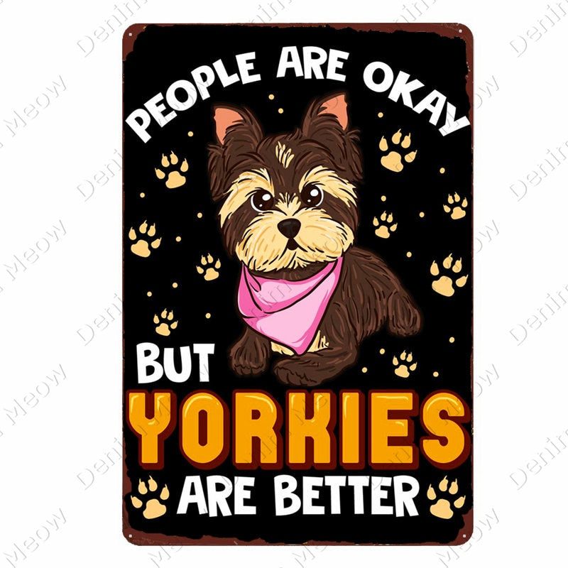 Vintage Pet Yorkshire Terrier Metal Tin Sign Pub Bar