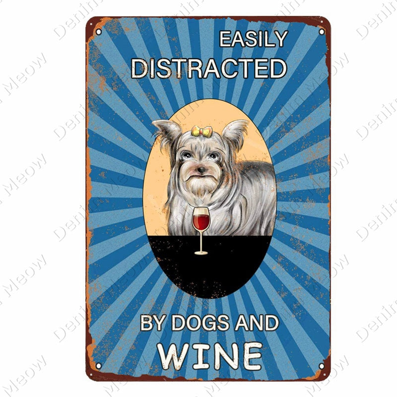 Vintage Pet Yorkshire Terrier Metal Tin Sign Pub Bar