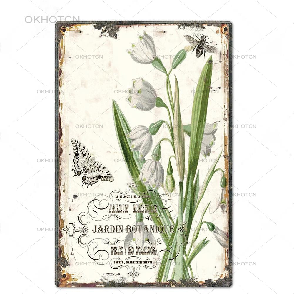 Garden Rules Metal Sign Vintage Metal Plaque Plates Decor For Pub Bar Home Wall Decor Tin Signs Flower Poster Gift