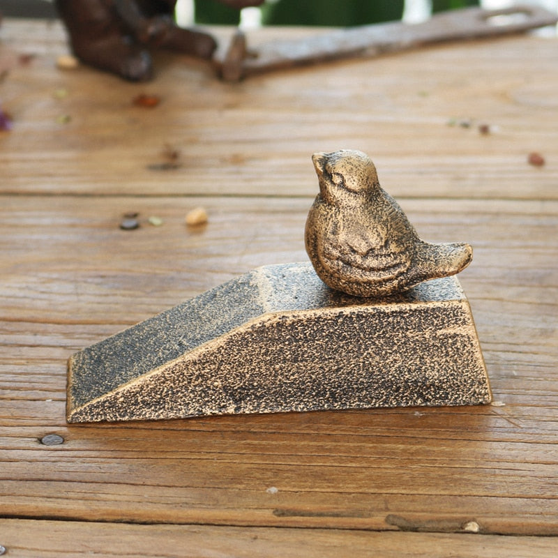 Antique Copper Bird Cast Iron Door Stop