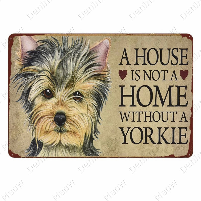 Vintage Pet Yorkshire Terrier Metal Tin Sign Pub Bar