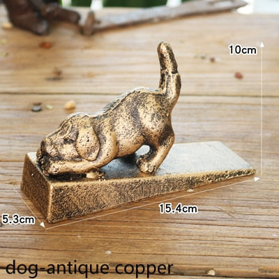 Antique Copper Dog Cast Iron Door Stop