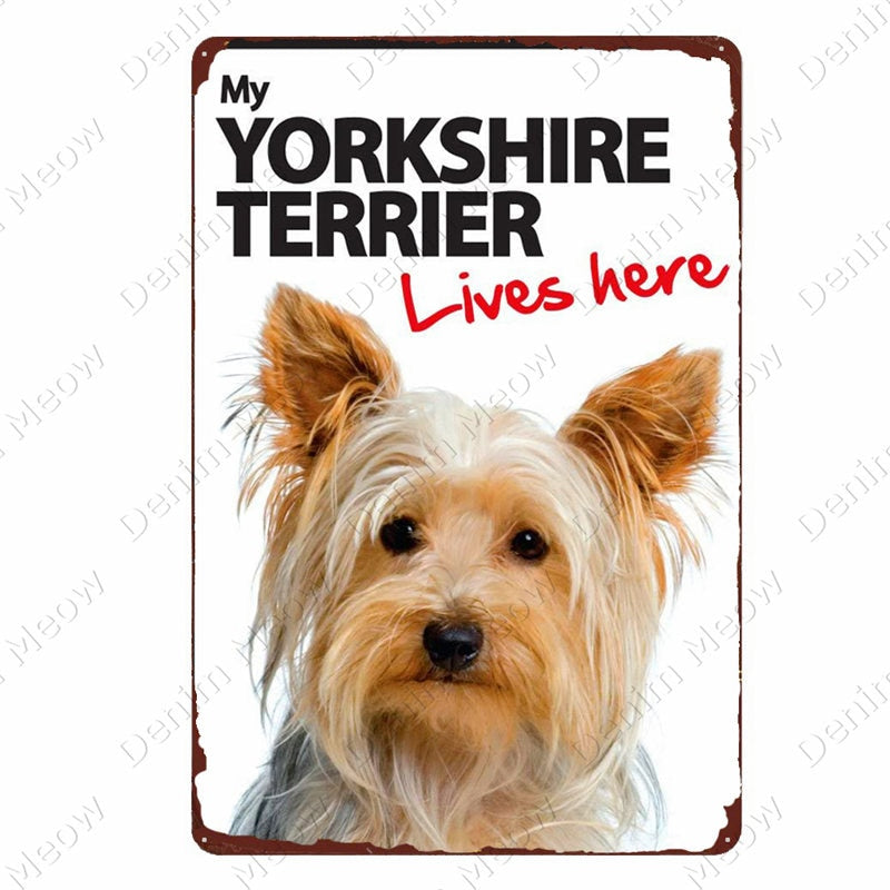 Vintage Pet Yorkshire Terrier Metal Tin Sign Pub Bar