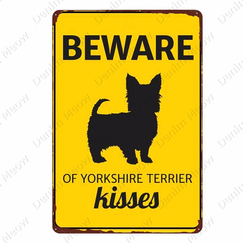 Vintage Pet Yorkshire Terrier Metal Tin Sign Pub Bar