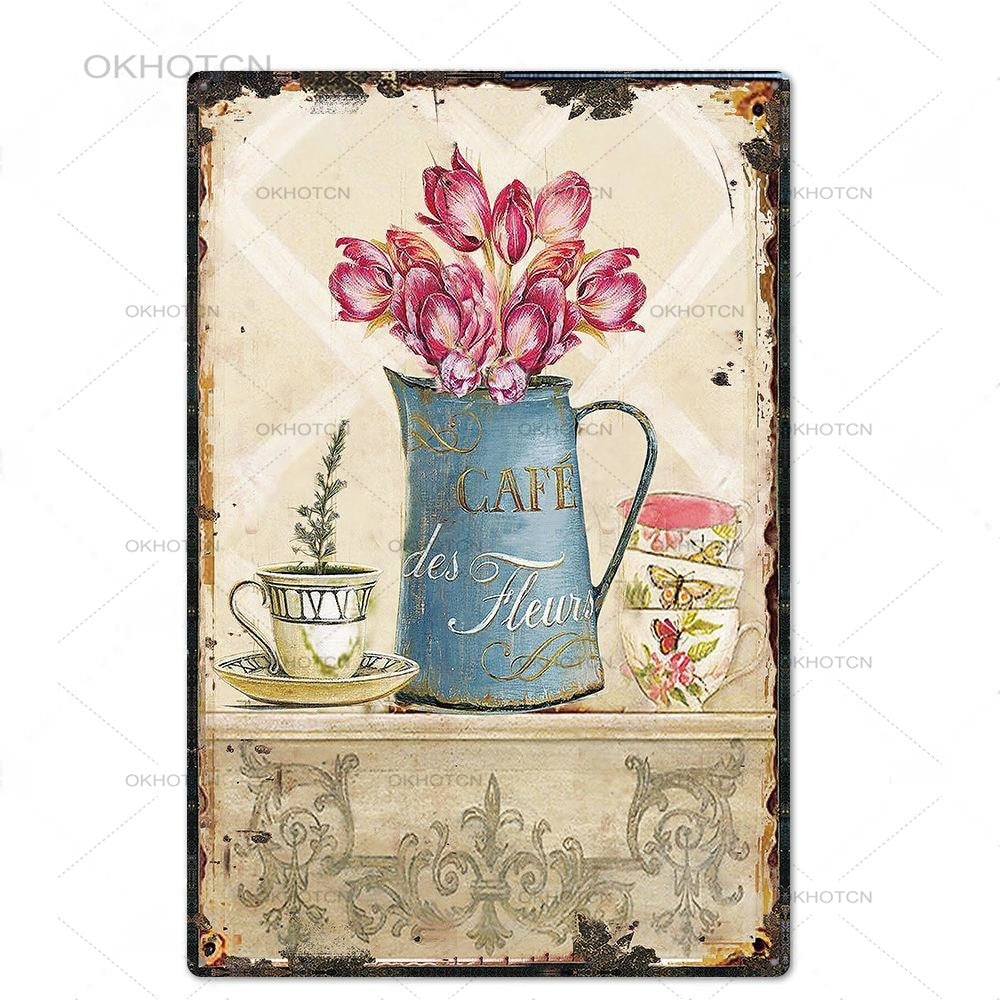 Garden Rules Metal Sign Vintage Metal Plaque Plates Decor For Pub Bar Home Wall Decor Tin Signs Flower Poster Gift