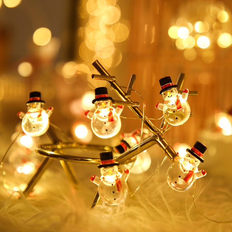 Figurine Christmas Tree LED Garland String Light Christmas Ornaments