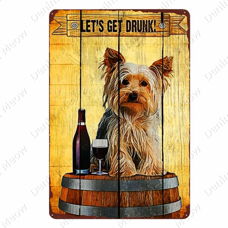 Vintage Pet Yorkshire Terrier Metal Tin Sign Pub Bar