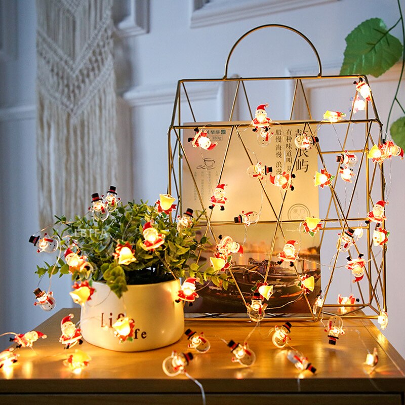 Figurine Christmas Tree LED Garland String Light Christmas Ornaments