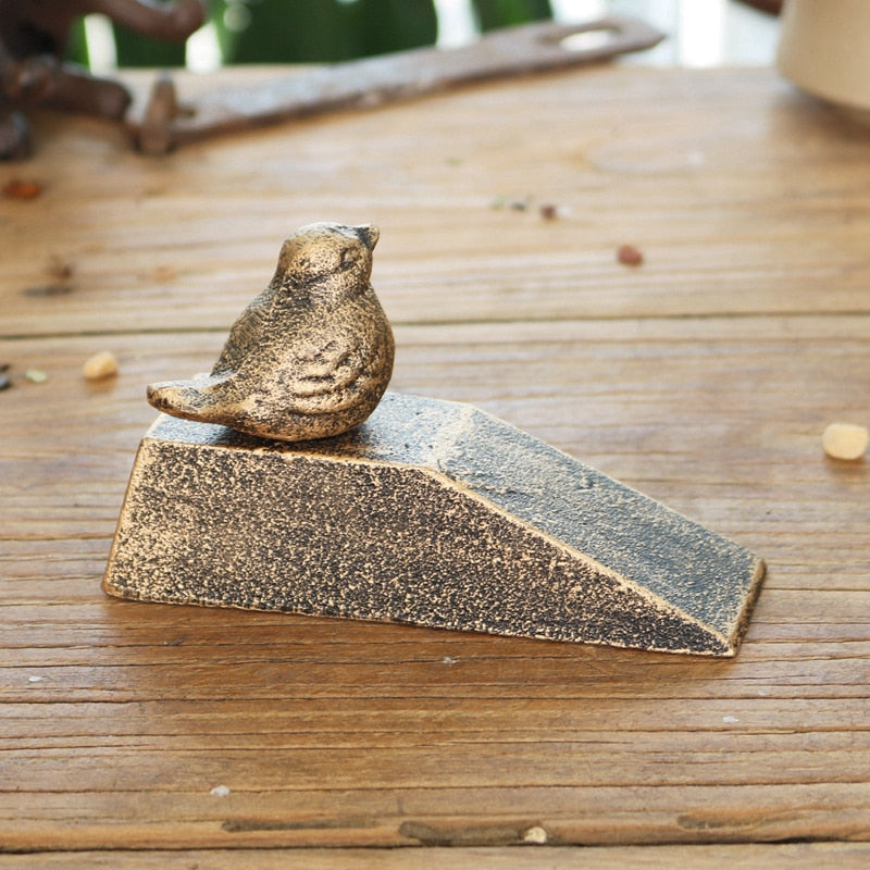 Antique Copper Bird Cast Iron Door Stop