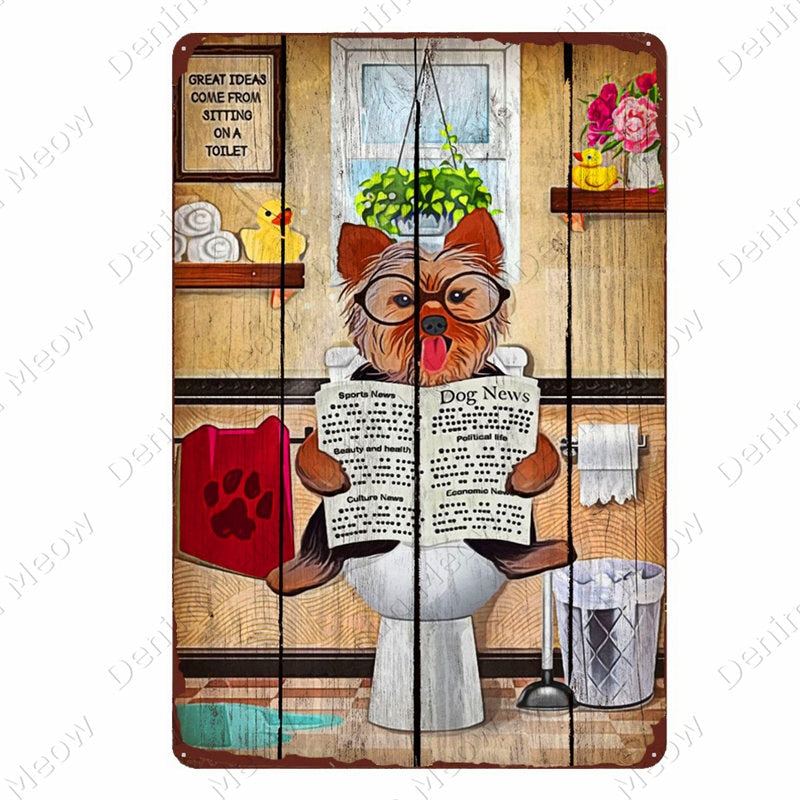 Vintage Pet Yorkshire Terrier Metal Tin Sign Pub Bar