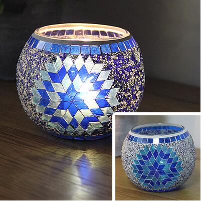 Mosaic Glass Candlestick