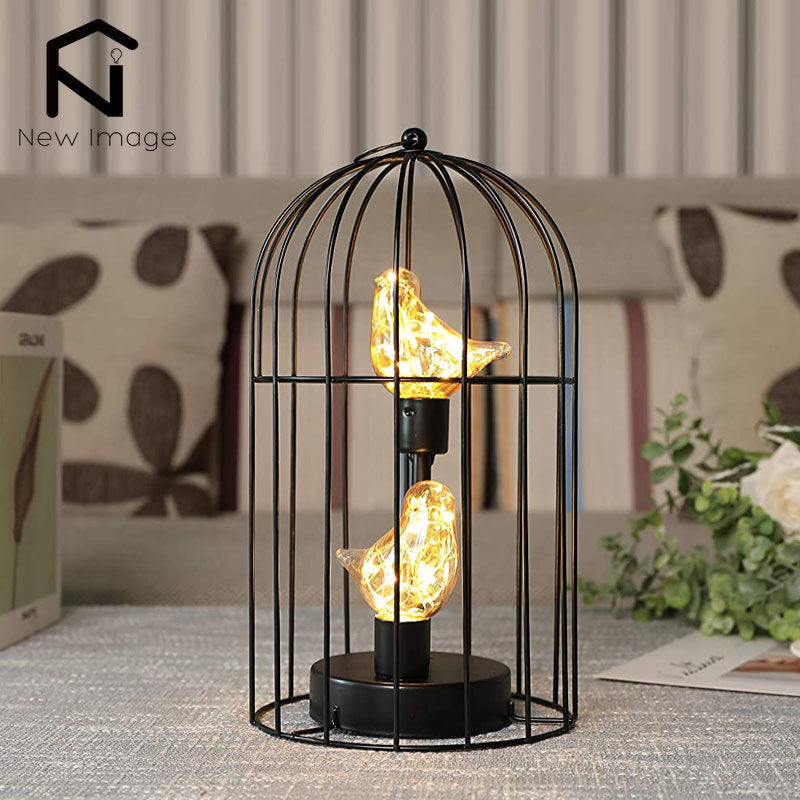 Warm Light Creative Birdcage Iron Table Lamps