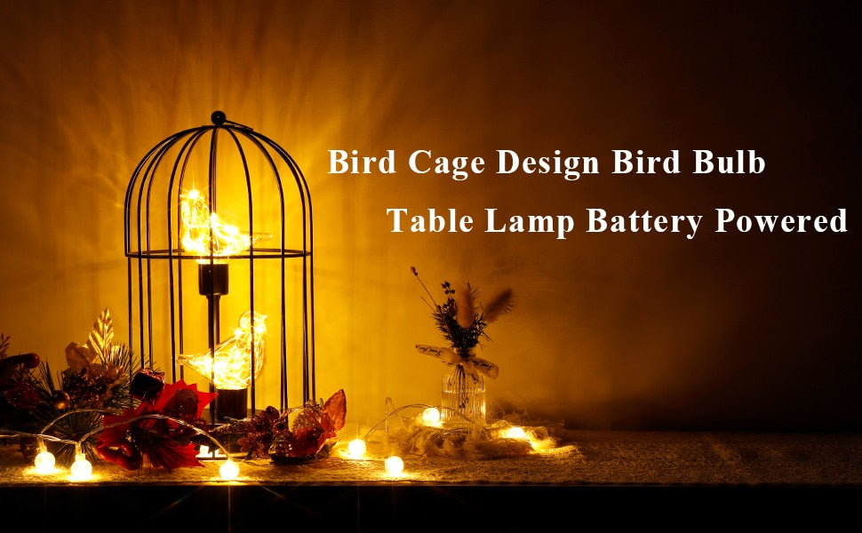 Warm Light Creative Birdcage Iron Table Lamps