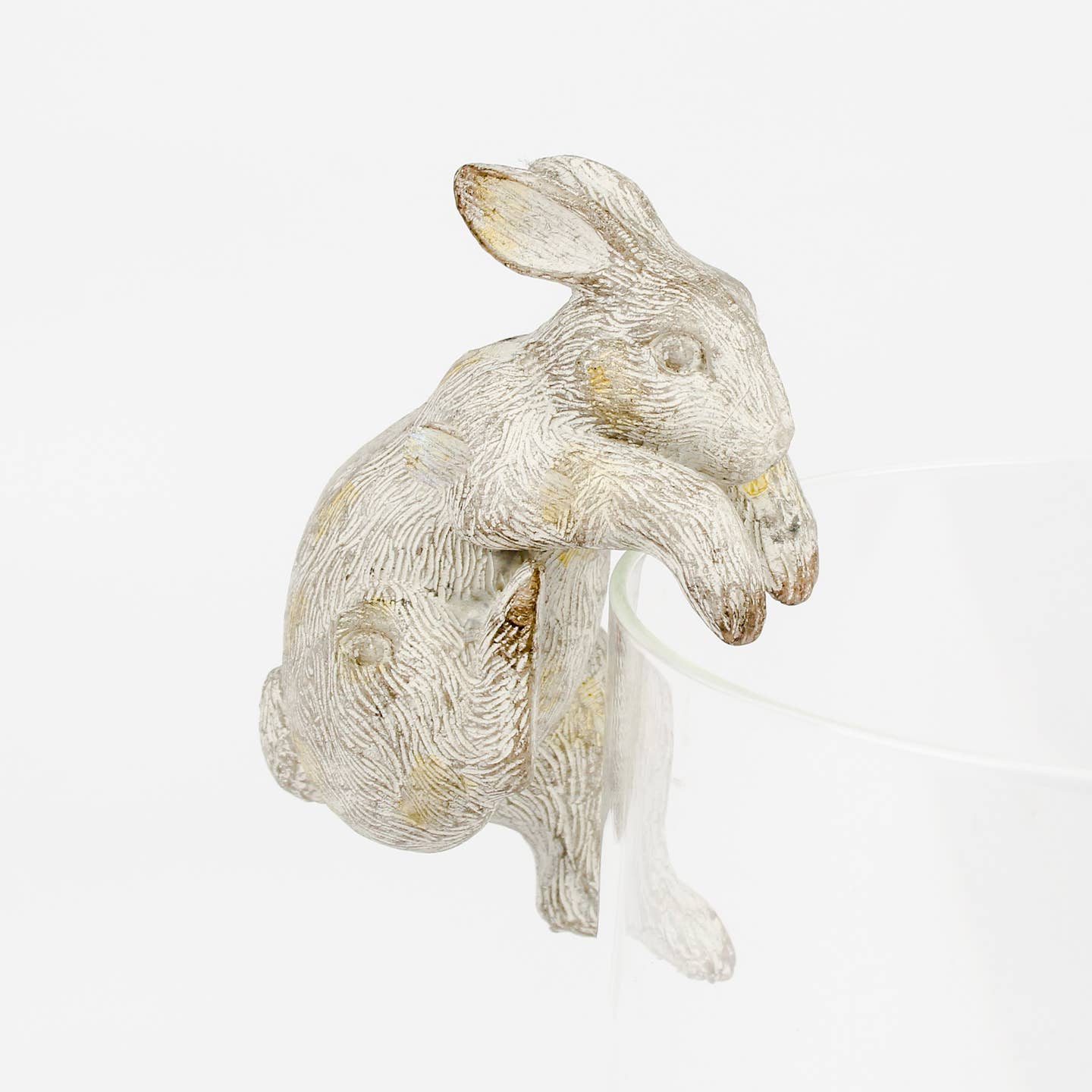 Resin Rabbit Pot Hanger – Weathered Gray