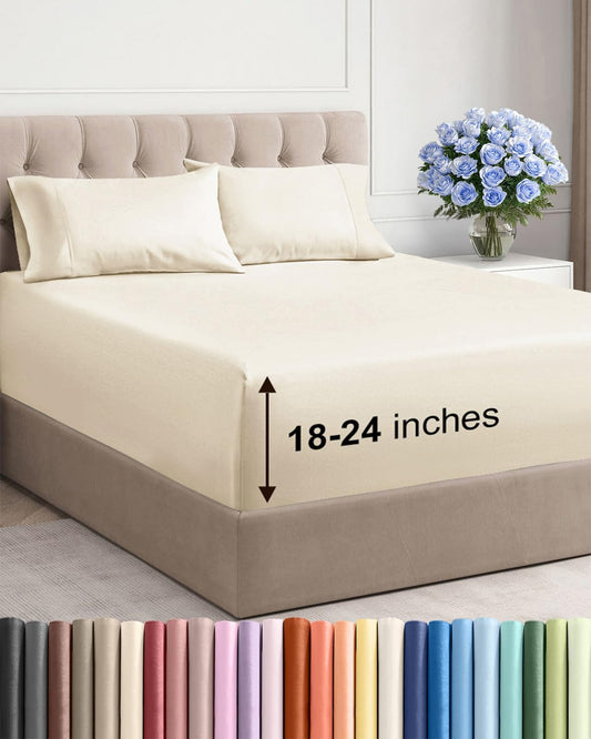 Soft Everyday Microfiber Sheet Set – Family & Kids Essential Bedding (Queen, White)