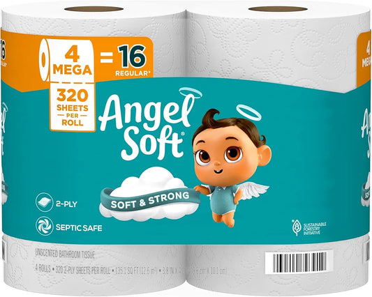 Angel Soft Toilet Paper – 4 Pack