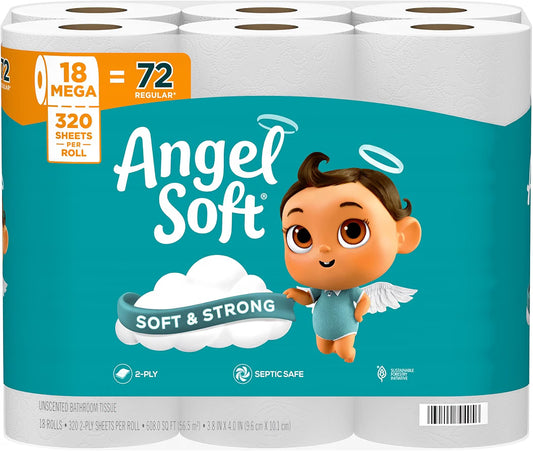 Angel Soft Toilet Paper - 18 Mega Rolls