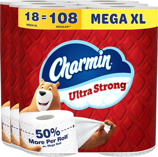 Charmin Ultra Strong Toilet Paper – 18 Mega XL Rolls