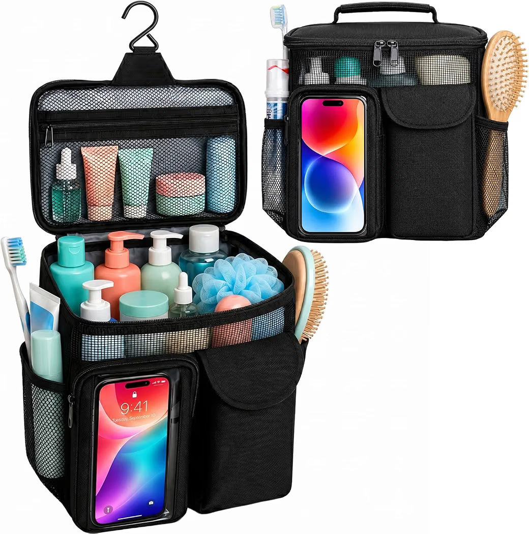 Hanging Shower Caddy Organizer Bag with Phone Pocket