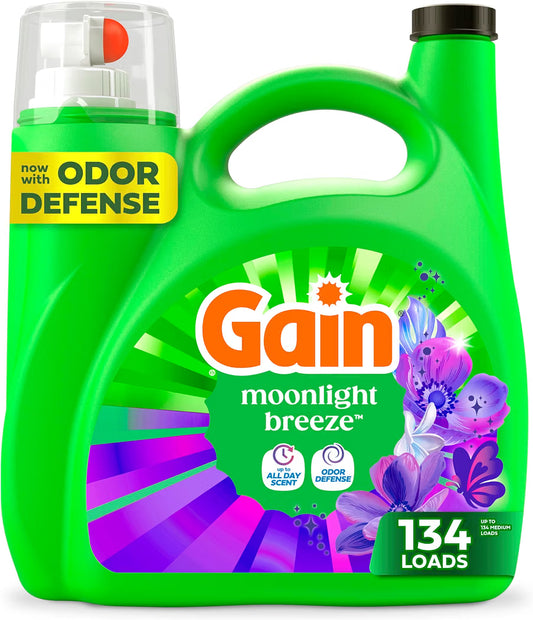 Gain Liquid Laundry Detergent with Odor Defense - Moonlight Breeze, 177 fl oz