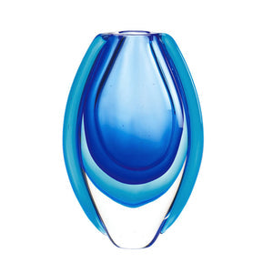 Azure Blue Art Glass Vase