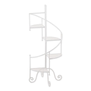 White Spiral Showcase Plant Stand