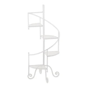 White Spiral Showcase Plant Stand