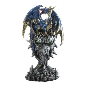 Light Up  Blue Dragon Warrior Statue