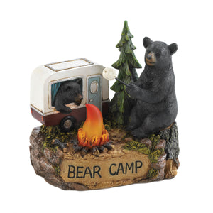 Light Up  Camping Bear Family Figurine