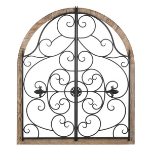 Arched Wood And Iron Wall Decor