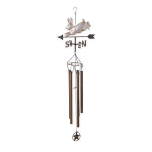 Weathervane Wind Chime - Silver Bunny