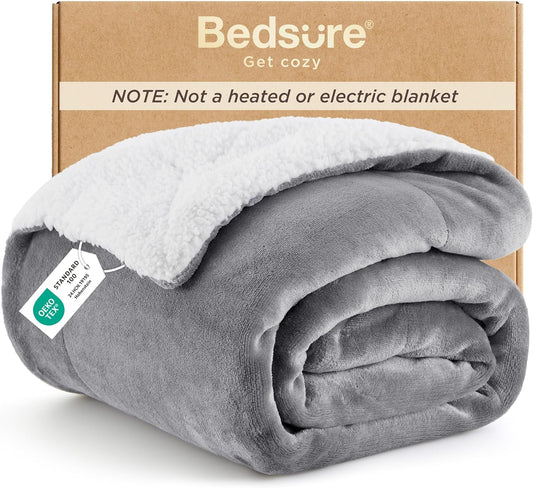 Bedsure GentleSoft Sherpa Fleece Throw Blanket 50 x 60 Inch