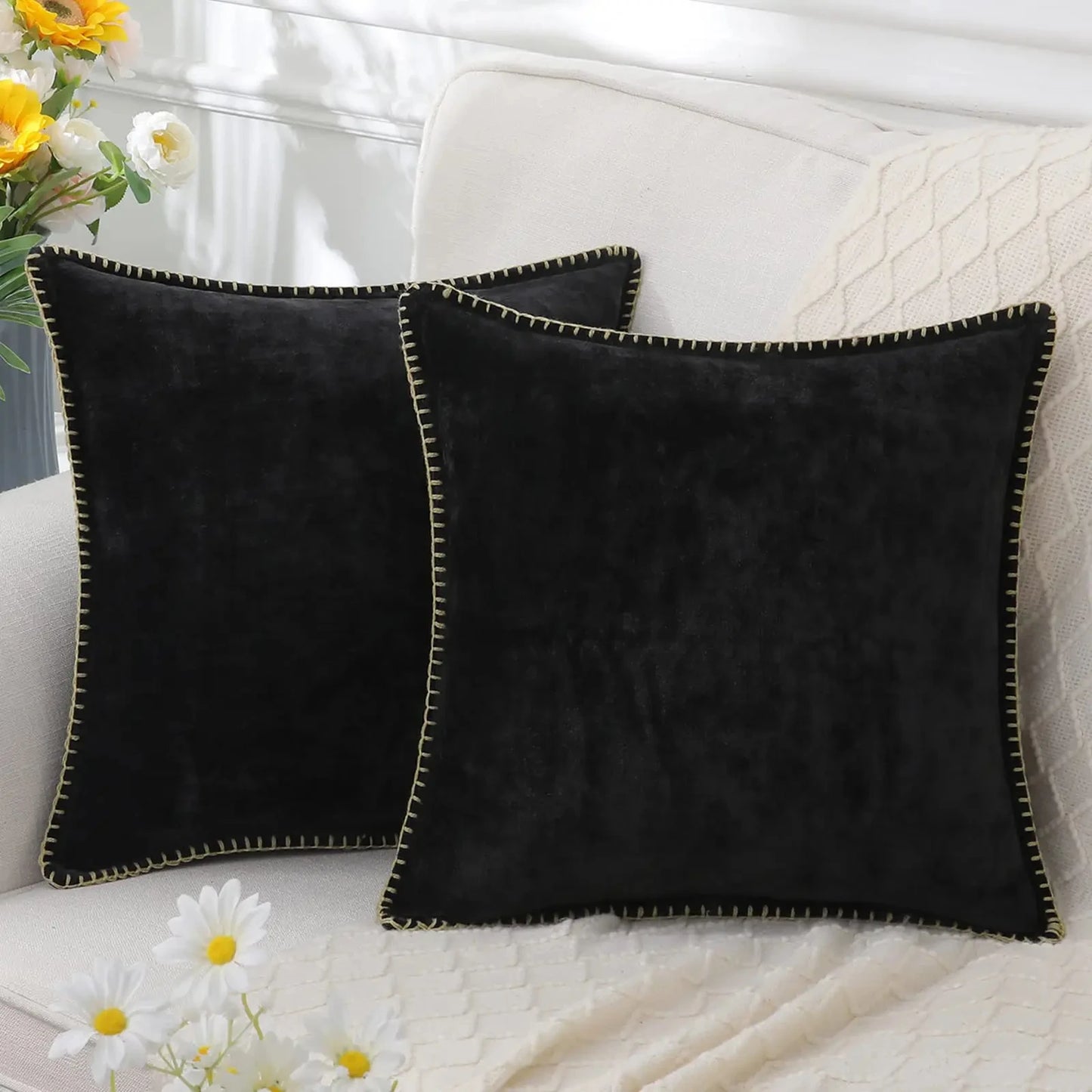 Grey Chenille Throw Pillow Cover – 45x45cm (Single Piece)