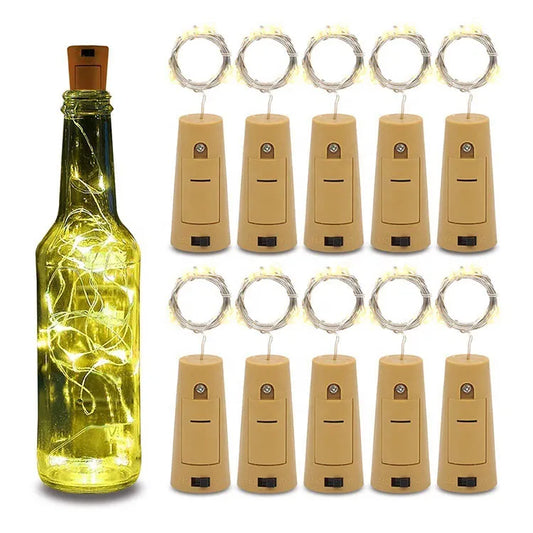 1/3/5/10pcs Battery Powered Cork Bottle Light 3m 2m 1m LED Light Bar Light Birthday Party Wine Bottle Stopper Light