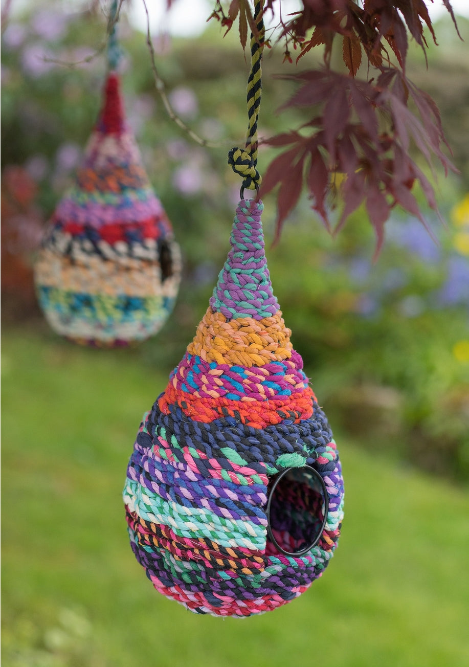 Birdhouse in Recycled Sari