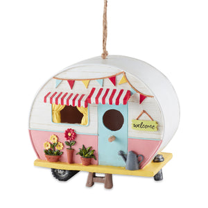 Pink and White Camper Birdhouse