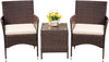 Wicker outdoor patio chair set with cushions for backyard or porch seating