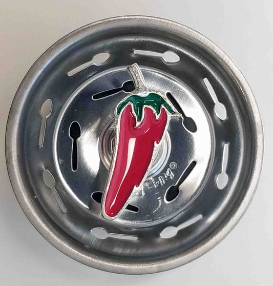 Pewter Kitchen Sink Strainer – Red Chili Pepper
